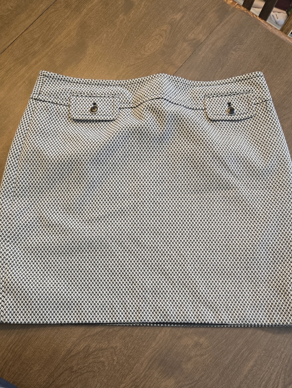 LOFT Black and White Tweed Pencil Skirt